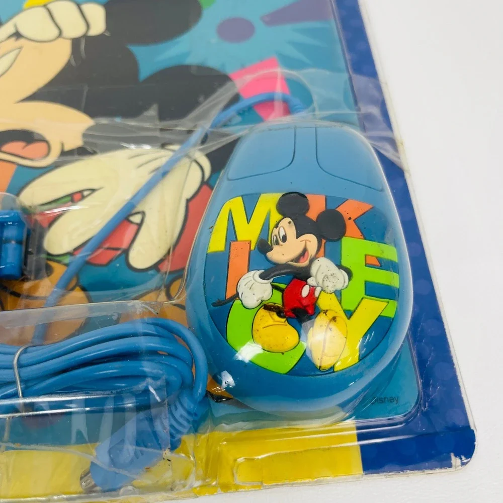 Disney Mickey Mouse Computer Mouse Mouse Pad Blue PS 2 Serial Vintage Repackaged